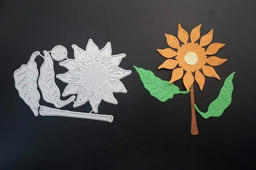 Miniatura 2 de Troqueles de corte de girasol de metal A + una flor estereoscópica 3D troquelada plantillas en relieve molde para tarjetas DIY álbum de recortes