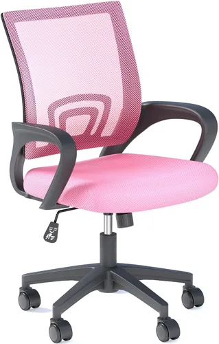 Miniatura 10 de OS MOTOR Silla de oficina en casa, silla de escritorio ergonómica de malla con respaldo medio con soporte lumbar, diseño giratorio ajustable, cómodo