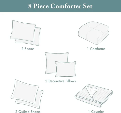 Miniatura 7 de Madison Park - Juego de colcha y edredón Marina - Diseño moderno de lujo, ropa de cama para todas las estaciones, fundas a juego, almohadas Marina