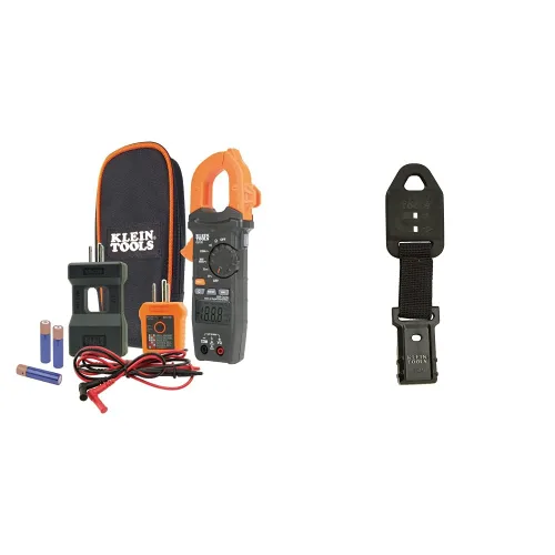 Miniatura 8 de Klein Tools CL120KIT - Kit de medidor de abrazadera digital de rango automático y probador de salida GFCI RT250 con pantalla LCD, probador