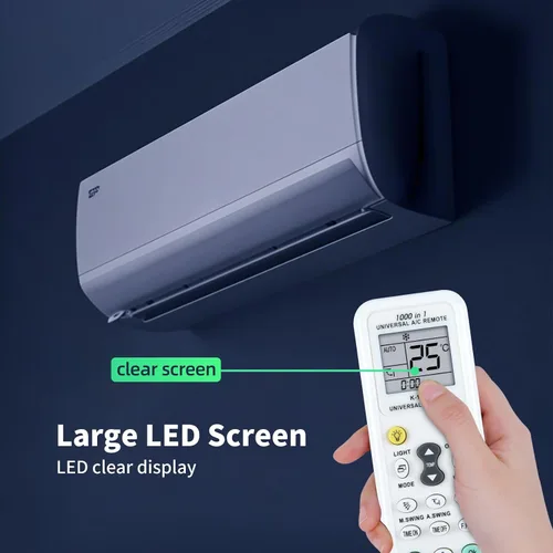 Miniatura 2 de K-1028E - Control remoto universal de repuesto de CA para aire acondicionado Haier/LG/Sharp/Gree/Midea/Hitachi/Panasonic/Bosch/Toshiba/Sanyo, 1000