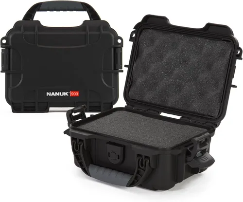 NANUK 903 - Funda rígida con espuma, IP67, impermeable, resistente a los impactos para cámaras compactas y equipos pequeños, a prueba de polvo, 9.1