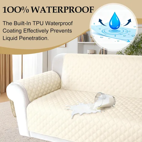 Miniatura 3 de HDCAXKJ Funda impermeable para sofá modular en forma de L, fundas seccionales de esquina lavables, a prueba de mascotas, protector de muebles