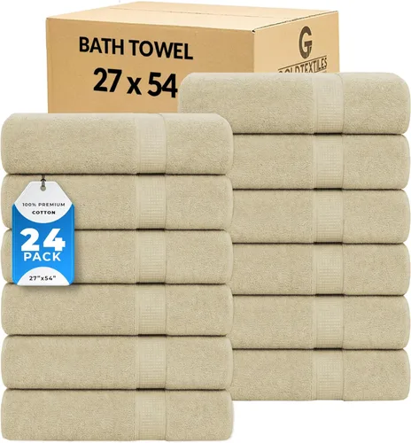Miniatura 11 de GOLD TEXTILES Toalla 100% algodón, paquete de 12, 13 x 13 pulgadas, color blanco, ultra suave, altamente absorbente, de larga duración y de secado