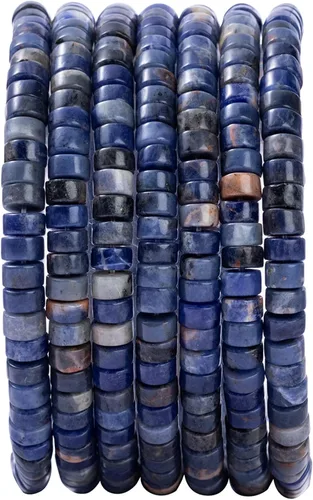 Abalorios de piedra de sodalita azul natural espaciadores 6x3mm 38cm/str Redondos planos sueltos semi piedras preciosas para hacer pulseras y