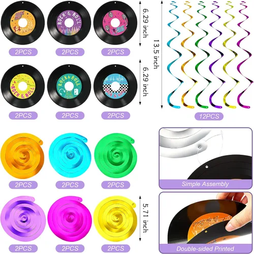 Miniatura 3 de 24 piezas de registro de notas musicales colgantes, registro de remolinos y música, letrero de decoración de pared con remolinos colgantes