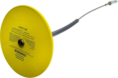 Miniatura 2 de Frontline Fall Protection DT602 Placa redonda de anclaje de 6 pulgadas con cable de 2 pies Cumple con OSHA y ANSI Punto de anclaje extraíble