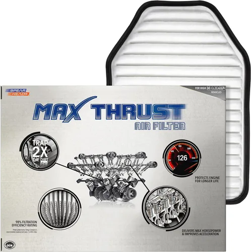Miniatura 63 de Filtro de aire de motor Spearhead MPG Defense Max Thrust para vehículos de todo kilometraje, se adapta como el OEM, restaura MPG y aceleración