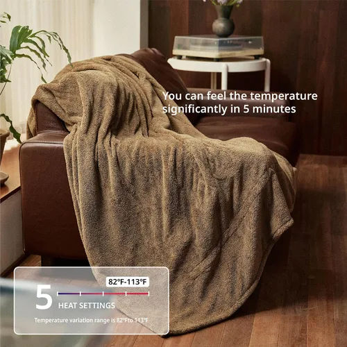 Miniatura 7 de Manta Eléctrica Térmica de 50" x 60" - Manta Térmica Eléctrica con 5 Niveles de Calefacción y 3 Horas de Apagado Automático, Lavable a Máquina