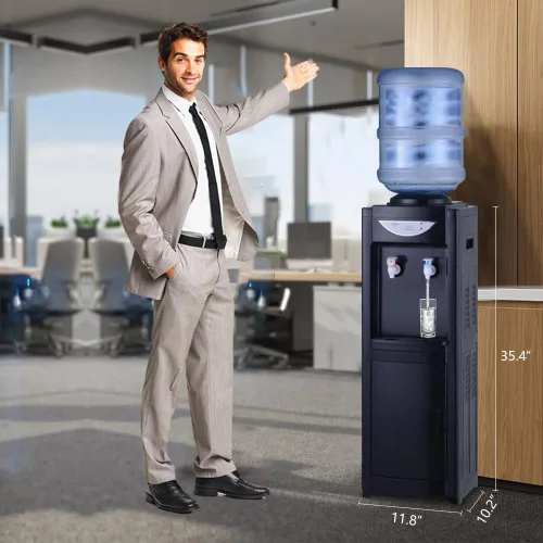 Miniatura 6 de Dispensador de agua, dispensador de enfriador de agua de carga superior, enfriador de agua de 5 galones independiente con bloqueo de seguridad