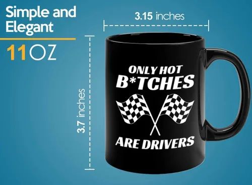 Miniatura 5 de Taza de café Racer de 11 onzas, color negro, solo conductores calientes, Fuel Speed Racer Car Guys Circuit, regalos para él, papá, hombres, novio