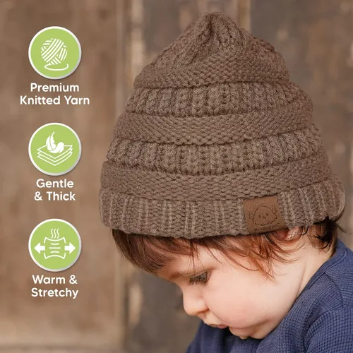 Miniatura 4 de Paquete de 3 gorros de bebé, sombreros para recién nacido, sombreros para bebé, sombreros para niña, gorro para recién nacido, gorro de invierno