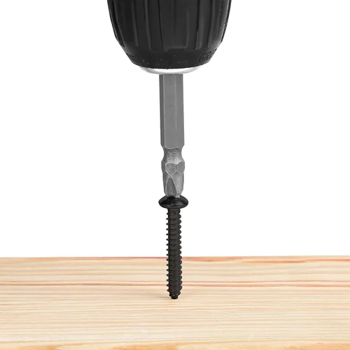 Miniatura 6 de Tornillos autorroscantes #4 x 1 de cabeza de sartén Tornillos para chapa metálica y madera, óxido negro, acero inoxidable 304 18-8, 100 piezas