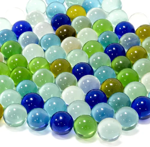 Sukh Canicas de cristal – 80 piezas de piedra de ojo de gato a granel mezcla de 6 colores de tamaño mediano, cuentas decorativas de regalo retro con