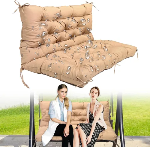 Miniatura 7 de Swing Cushions 2 Seater Replacement Waterproof Porch Swing Cushions with Backrest Thicken 4" Replacement Swing Cushions for Outdoor Furniture Patio