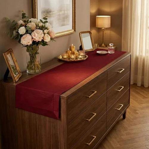 Miniatura 31 de Luxe Shine™ by D'Moksha - Camino de mesa negro de 36 pulgadas, elegante camino de mesa de seda, lavable a máquina, 14 x 36 pulgadas para tocador