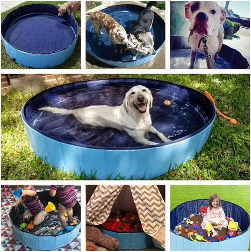 Miniatura 6 de Jasonwell Piscina plegable para perros Piscina de plástico duro para perros Piscina portátil para niños Piscina para mascotas Piscina para vadear