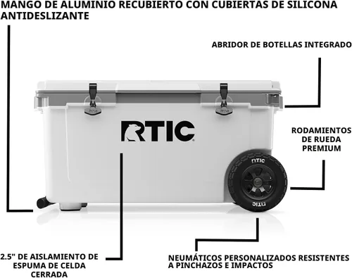 Miniatura 3 de RTIC Enfriador de ruedas ultraligero de 72 cuartos de galón, con aislamiento duro, portátil, para playa, bebidas, bebidas, campamento, picnic