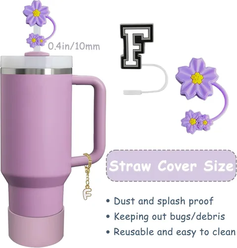 Miniatura 2 de Stanley - Juego de accesorios para tazas, incluye 2 fundas para popote de 0.4 pulgadas, 1 tapón de silicona a prueba de derrames, 1 dije de mango