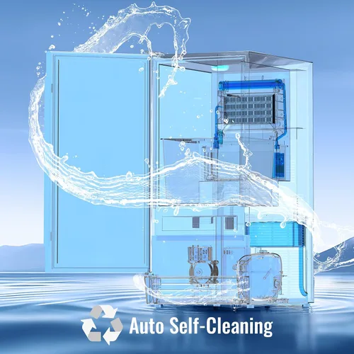 Miniatura 8 de Máquina comercial para hacer hielo debajo del mostrador, 80 libras/día con contenedor de almacenamiento de 25 libras, máquina de hielo integrada e