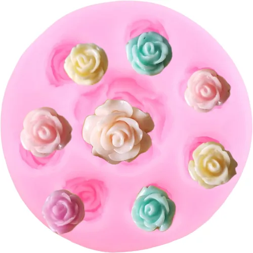 Miniatura 8 de ZiXiang Moldes de silicona de flores de rosas, molde de fondant de flores de margarita para decoración de pasteles, decoración de cupcakes, caramelo