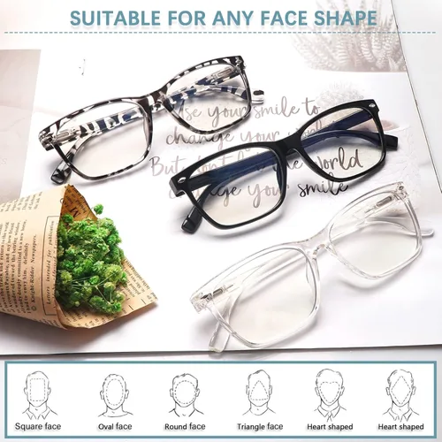Miniatura 7 de Lentes progresivos de lectura con multienfoque para mujeres, bloqueo de luz azul, lectores de computadora para damas con bisagra de resorte.