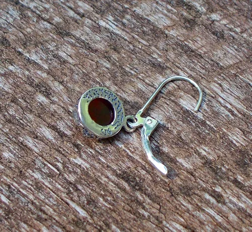 Miniatura 3 de Pendientes botánicos de plata de ley con diseño de botella de cerveza roja reciclada vintage de los años 40 Rojo