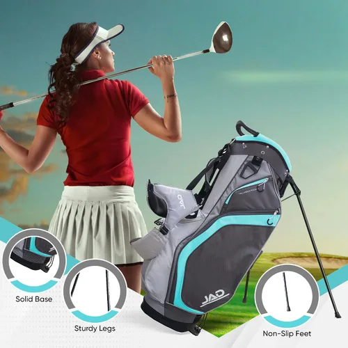 Miniatura 6 de Bolsa de golf ligera para mujer JAD, bolsa de golf con soporte para mujeres/damas, 14 divisores superiores, ultra ligera, bolsillos grandes