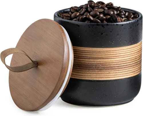 Miniatura 9 de Miamolo Tarro pequeño de cerámica con tapa, recipiente de café, recipiente de café, tarros de almacenamiento de alimentos para bolsa de té