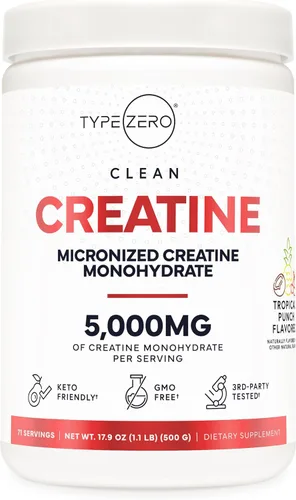 Miniatura 11 de Type Zero Monohidrato de creatina en polvo, 17.64 oz, sabor a frambuesa azul, sin gluten