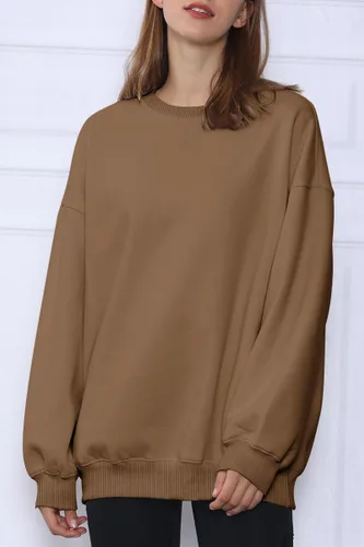 Miniatura 3 de Trendy Queen Sudaderas de gran tamaño para mujer, sudaderas con capucha de forro polar con cuello redondo, suéteres cómodos, ropa de otoño e