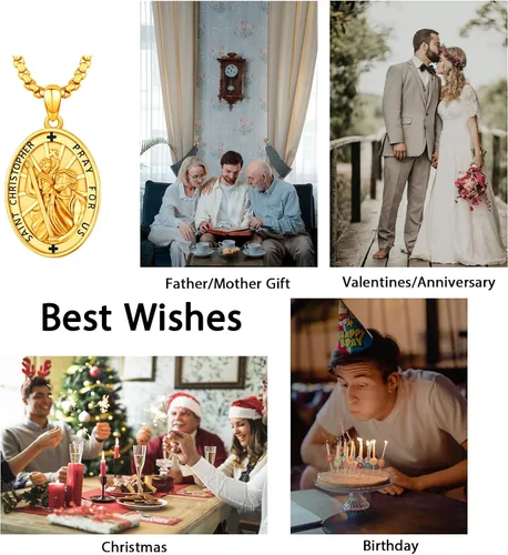 Miniatura 518 de Collar de plata de ley 925 con medalla de San Patrón, colgante de protección católica, amuleto, joyería religiosa para hombres y mujeres