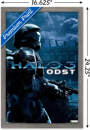 Miniatura 3 de Trends International aureola: ODST - Póster de pared de arte clave, 14.725 "x 22.375", versión enmarcada de madera de granero