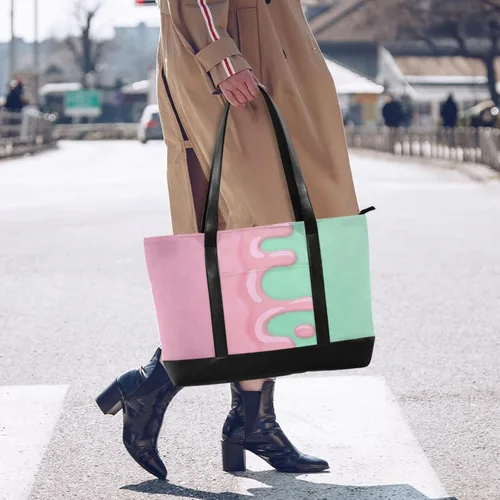 Miniatura 2 de Diseño de goteo rojo claro en verde claro portátil caso portátil con cremallera maletín bolsas para mujeres trabajo con pañal maletín ejecutivo