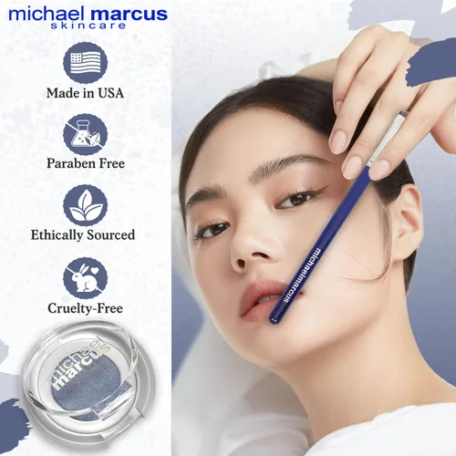 Miniatura 5 de michael marcus Delineador de ojos y pincel para pastel, 2 piezas de delineador de ojos prensado en seco activado por agua y cepillo profesional