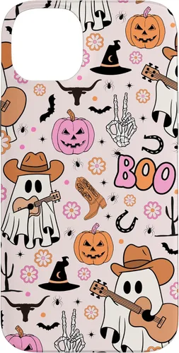 Miniatura 15 de Spooky Ghost Cowboy Cute Halloween Boo Western Retro Pastel Case for iPhone 17