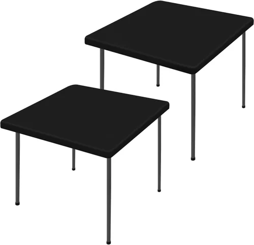 Miniatura 32 de Moosfor Paquete de 2 manteles rectangulares de elastano de 4 pies, elásticos y ajustables para pícnic, cubierta de mesa de patio elástica y lavable