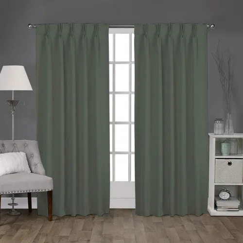 Miniatura 17 de Par de paneles de cortinas plisadas de doble pellizco para ventana (con 2 paneles combinados, 42 pulgadas de ancho x 45 pulgadas de largo)