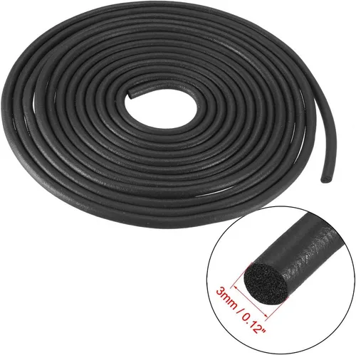 Miniatura 3 de uxcell Tira de goma de espuma de sellado de 0.118 in de diámetro 16.4 ft de largo, color negro