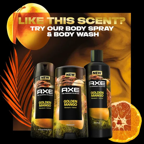 Miniatura 6 de AXE Fine Fragrance Collection - Desodorante en barra de mango dorado, 4 unidades con frescura 48H y protección contra olores con aceites esenciales