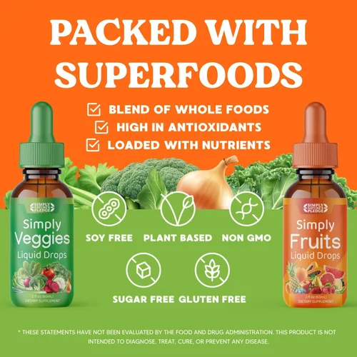 Miniatura 6 de Simply Nature's Pledge - Suplementos de frutas y verduras - Gotas líquidas - Hecho con superalimentos integrales, vitaminas y minerales empacados