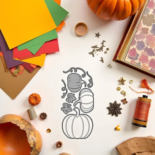 Miniatura 8 de Troqueles de corte de marco de calabaza para hacer tarjetas, borde de encaje, plantillas de corte de calabaza para álbumes de recortes, álbum