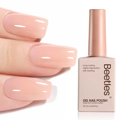 Miniatura 70 de Beetles - Esmalte de uñas de gel ultravioleta semipermanente sin HEMA de alto brillo para manicura francesa y arte de uñas, frasco a juego, blanco