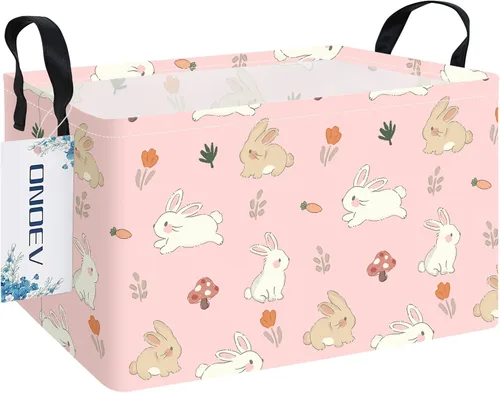 Miniatura 28 de Canasta ONOEV de lavandería, plegable, rectangular, de lona, para guardería, adecuada para niños, oficina, dormitorio, ropa, almacenamiento