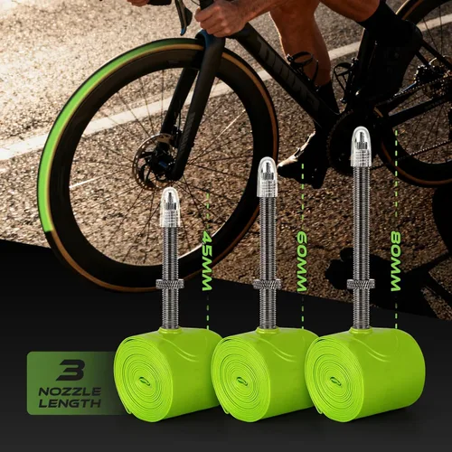 Miniatura 8 de 2 Pack TPU Inner Tube 700C x 18/23/25/28/30/32C, 38g Removable Nozzle Core Road Bike Tire, Metal Presta Length 45/60/80mm