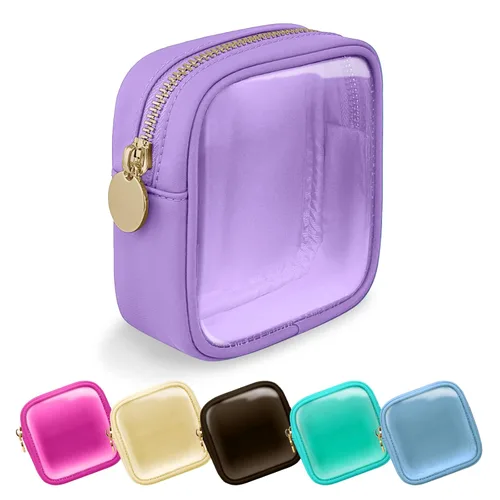 Miniatura 16 de Estuche pequeño para lápices y maquillaje para bolso, lindo estuche de lápices, bolsa de pinceles de maquillaje de nylon con cremallera, estuche