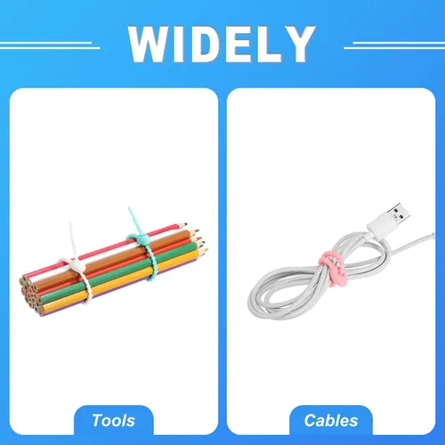 Miniatura 5 de MECCANIXITY Paquete de 20 bridas de silicona reutilizables de 7 pulgadas para el hogar, oficina, cocina, organizador de bolsas de alimentos, gestión