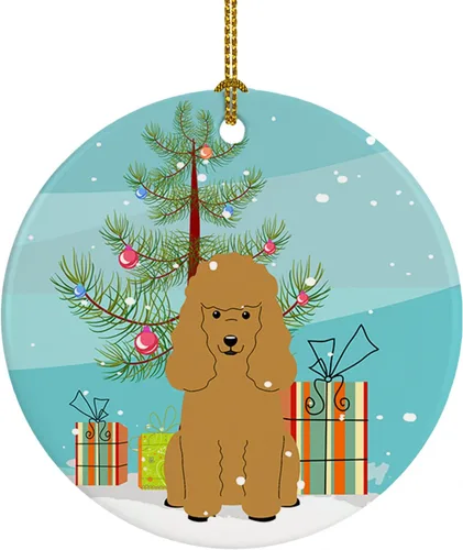 Miniatura 58 de Caroline's Treasures Adorno de cerámica para árbol de Navidad, Laika Spitz de Siberia Occidental, decoración colgante para árbol de Navidad