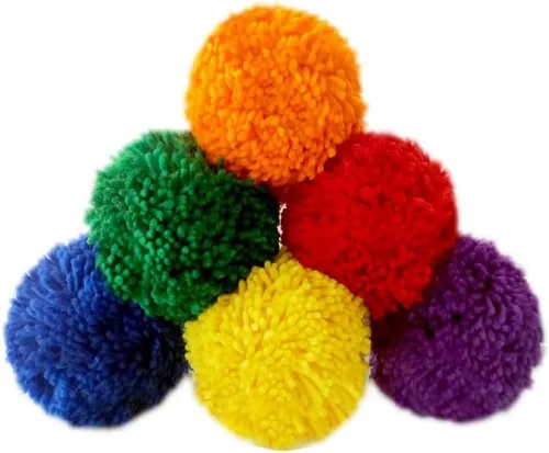 Miniatura 8 de Paquete de 6 bolas de forro polar suave grandes de 5 pulgadas, bolas de juego arcoíris para Dodge Ball, balonmano, campamentos y escuelas