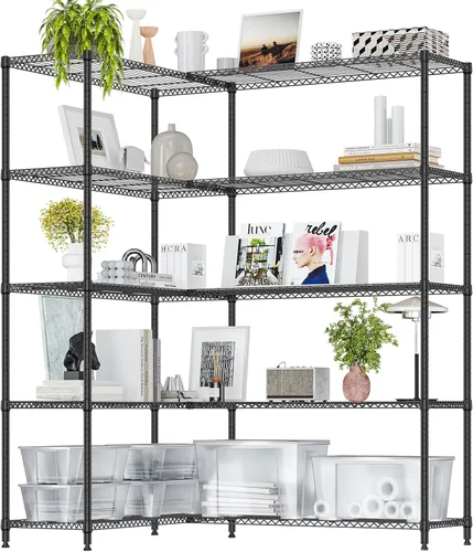 Miniatura 18 de IZEUK Estantes de Almacenamiento Conectados, Unidad de Estantería Metálica Ajustable DIY de Servicio Pesado para Esquina, Ideal para Cocina, Garaje